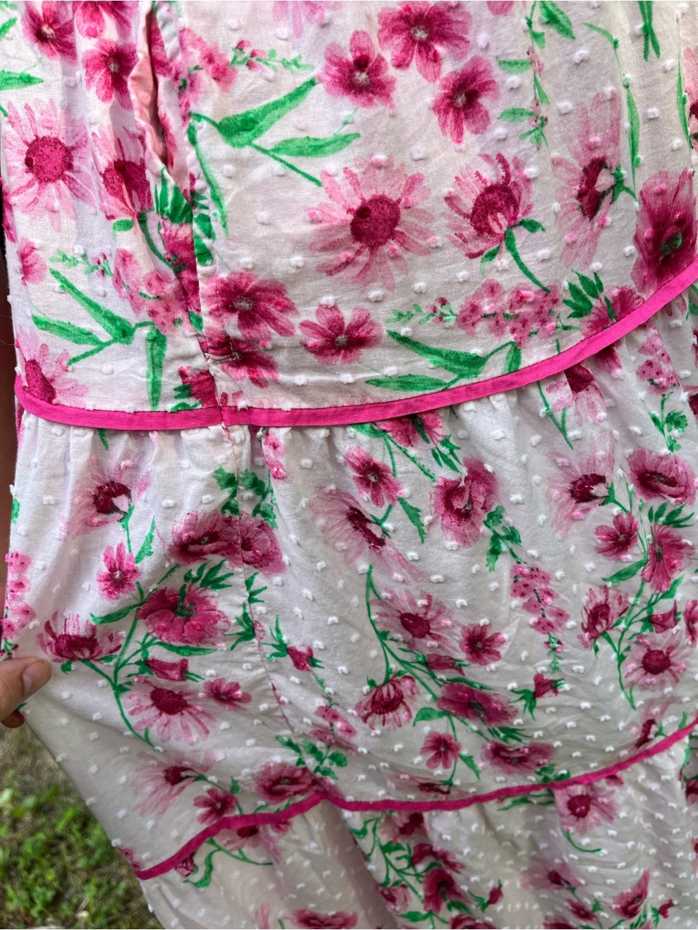 crown & ivy Pink Floral Tiered Maxi Dress with Tie Straps - Picture 3 of 3